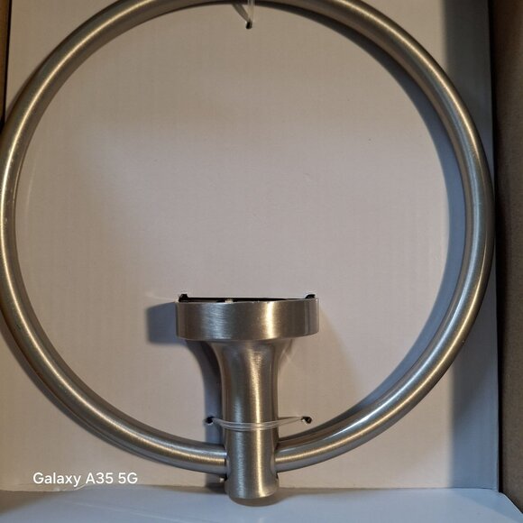 Better Homes & Gardens Satin Nickel Towel Ring - Clean Modern Collection Rust Re - Picture 2 of 4